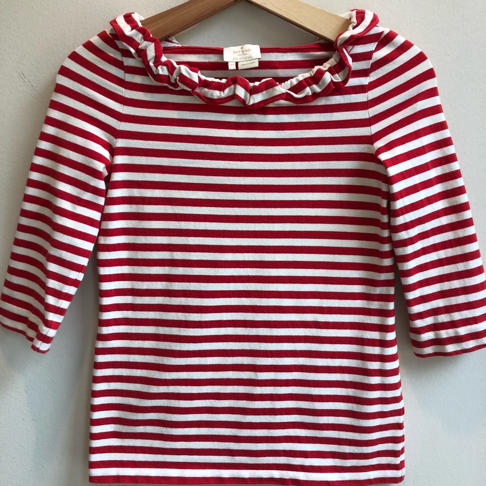 Kate Spade Red and White Striped Top